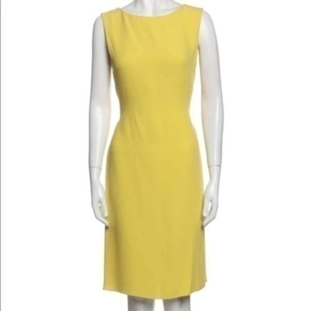 NWT! Oscar De La Renta Yellow Shift Dress Size 8
